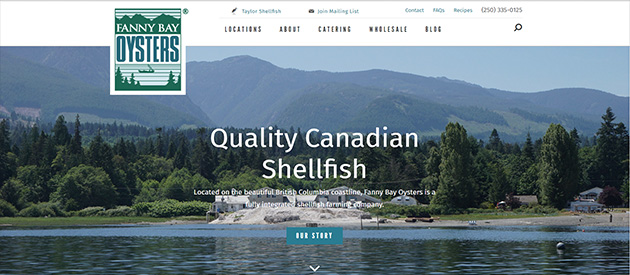 Responsive Redesign and Online Store for Fanny Bay Oysters!