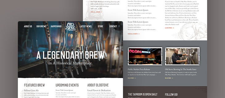 Restaurant Website Redesign Launched for Seattle-Based Brewery Old Stove