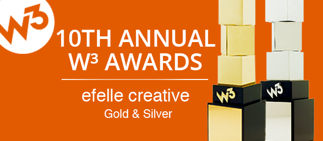 efelle creative Wins Gold (and Silver) in the 2015 W3 International Website Design Awards!