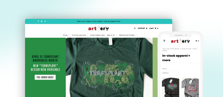 Artery Ink's New eCommerce Store Built on Shopify