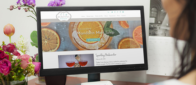 Stunning new responsive blog website for Seattle cocktail stylist