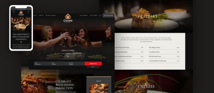Churchill's Steakhouse Launches New Hospitality Website