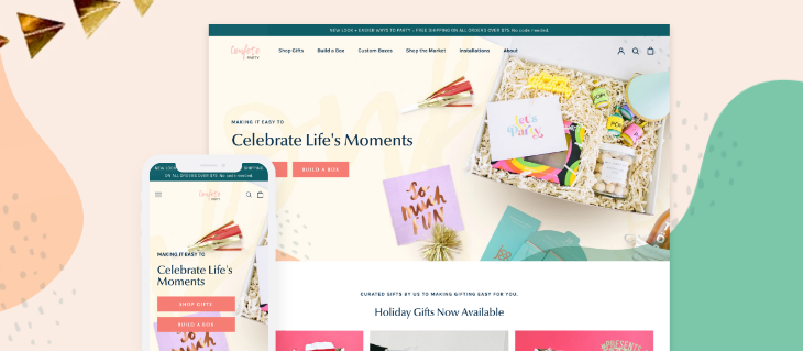 Confetë Party Box New Shopify eCommerce Website