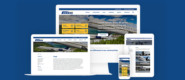 Website Design for Transportation Company Everts Air Takes Flight