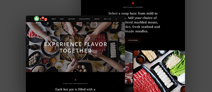 Stunning Website for Hot Pot Chain Launched in English and Chinese