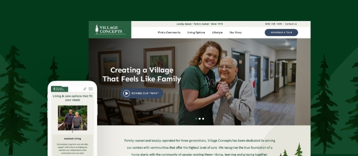 New FusionCMS Website Design for Village Concepts Senior Living Communities