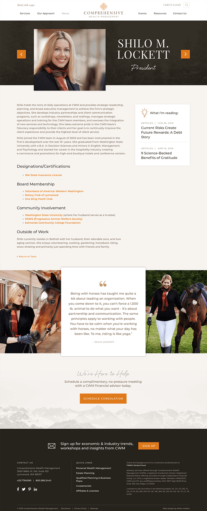 Comprehensive Wealth Management : efelle creative, Seattle, WA