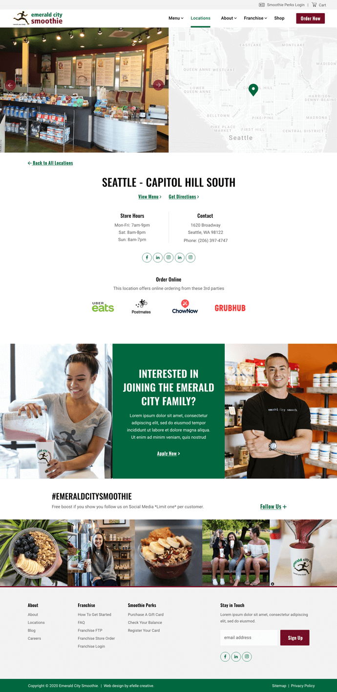 Emerald City Smoothie efelle creative, Seattle, WA