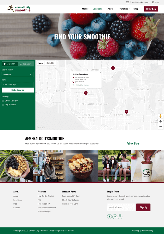 Emerald City Smoothie efelle creative, Seattle, WA