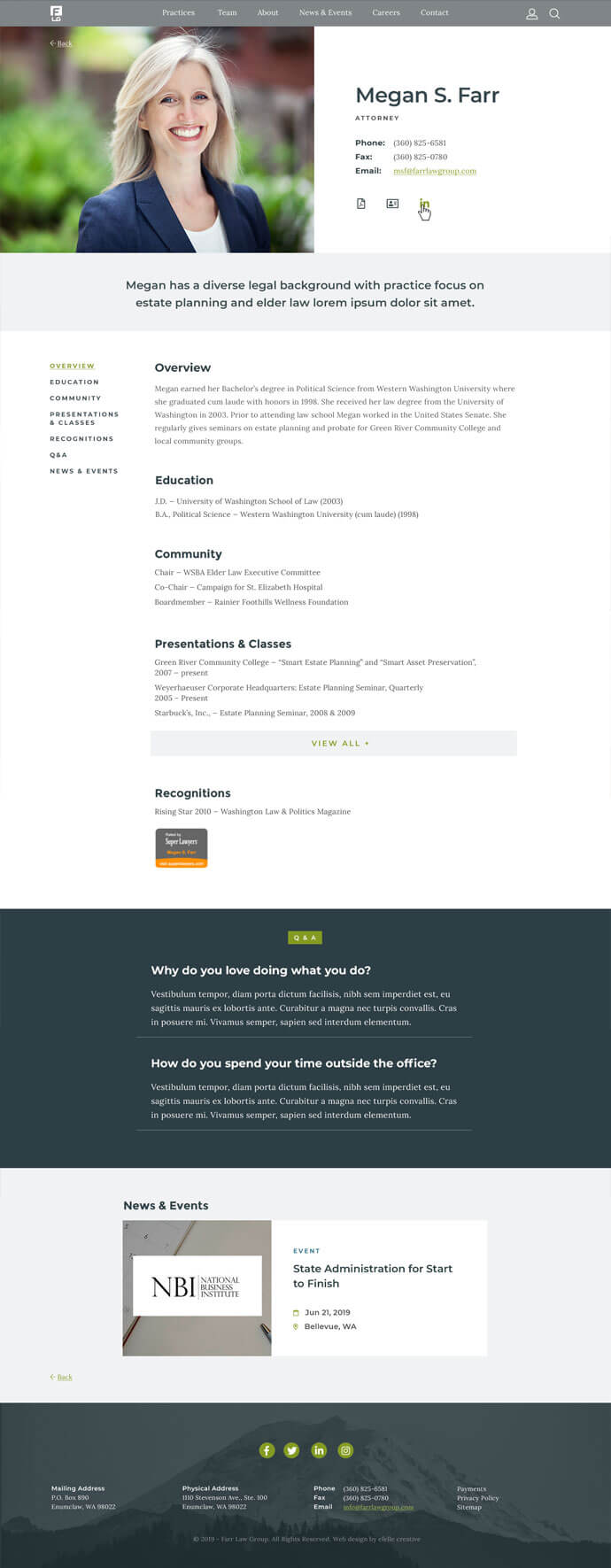 Farr Law Group efelle creative, Seattle, WA