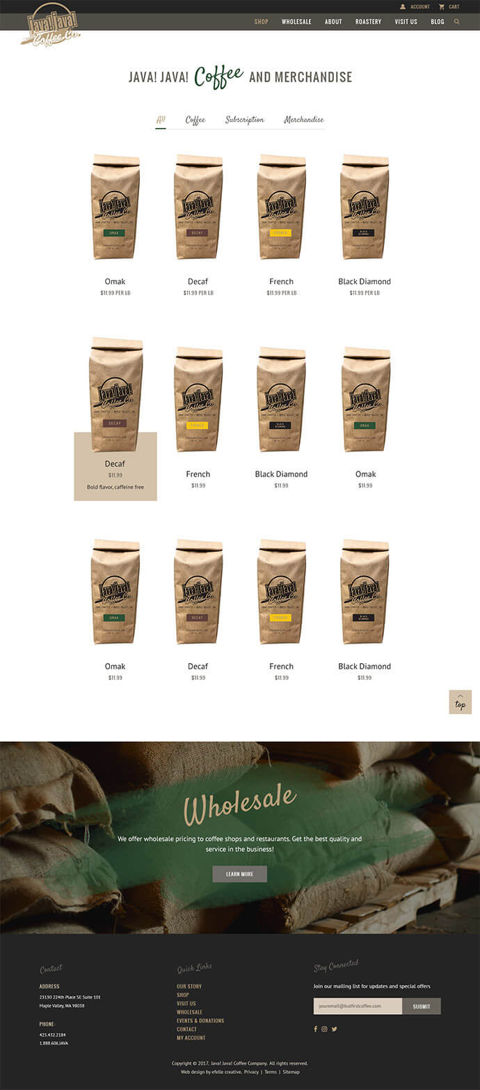 Java! Java! Coffee Co efelle creative, Seattle, WA