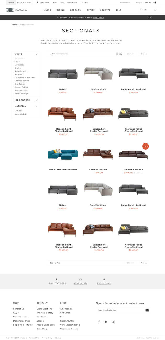 Kasala and Kasala Outlet efelle creative, Seattle, WA