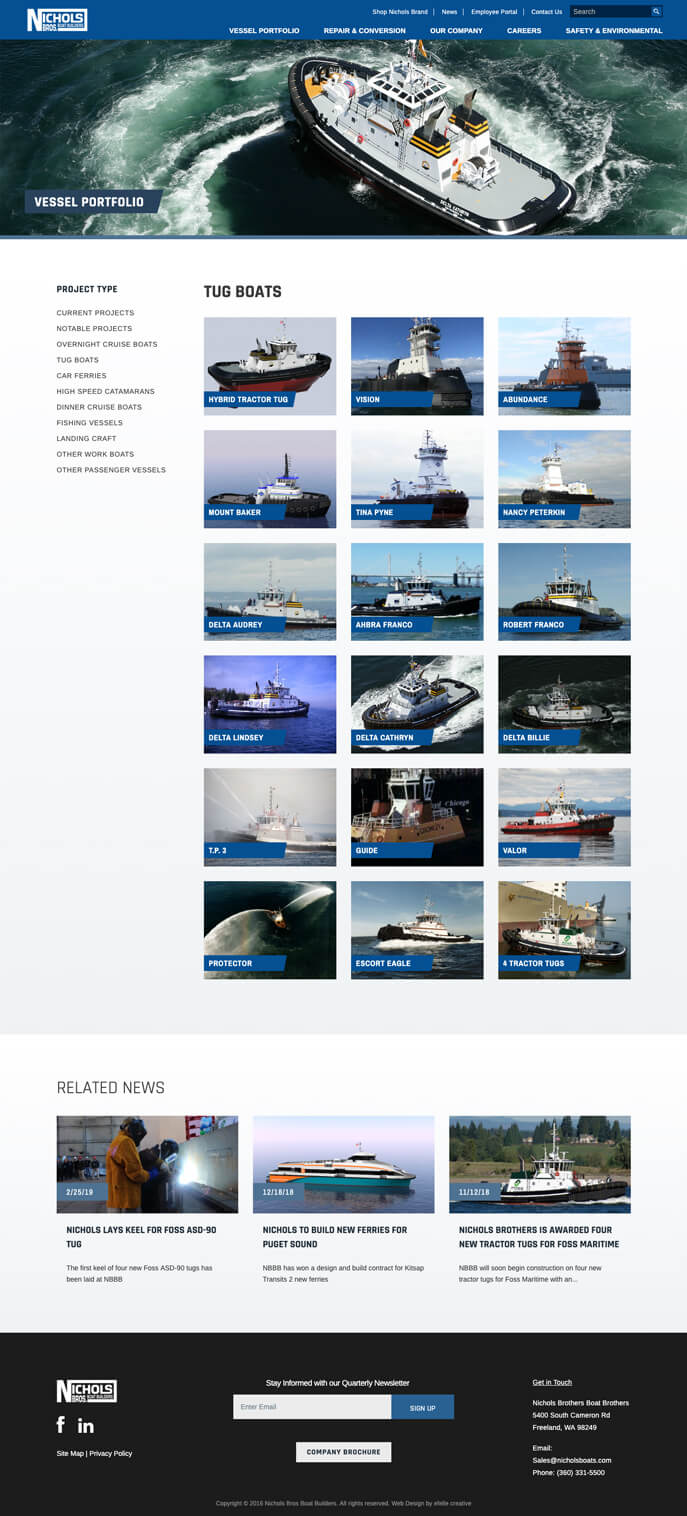 Nichols Bros Boat Builders efelle creative, Seattle, WA