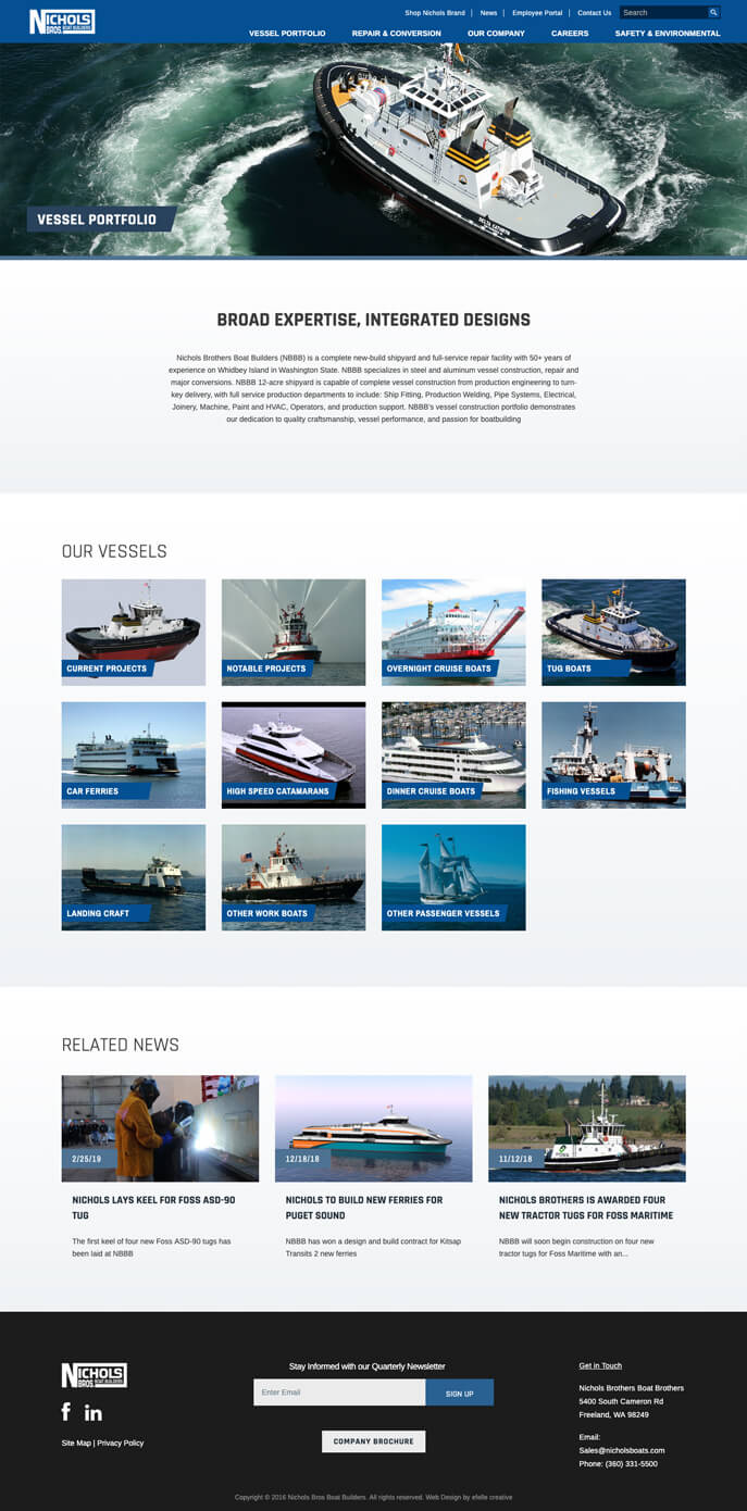 Nichols Bros Boat Builders efelle creative, Seattle, WA