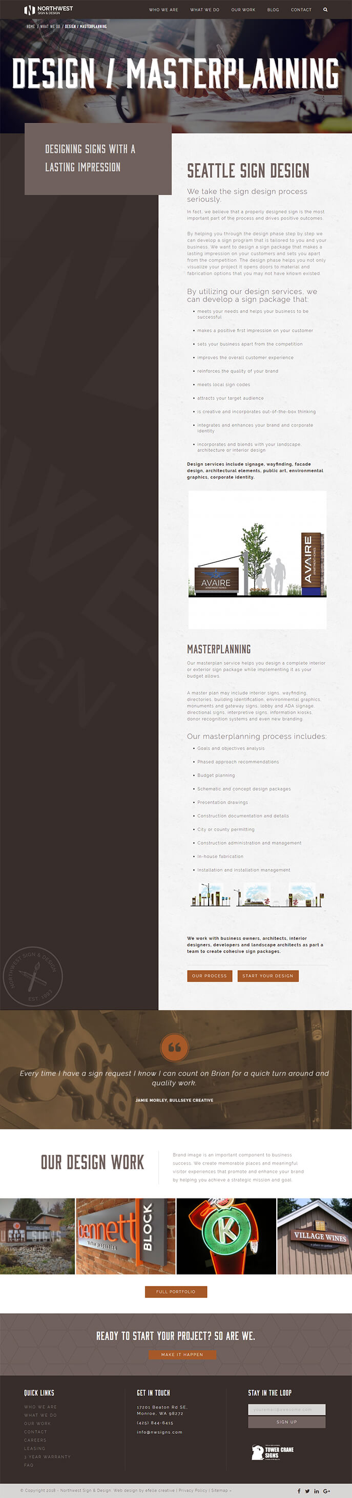 Northwest Sign & Design efelle creative, Seattle, WA