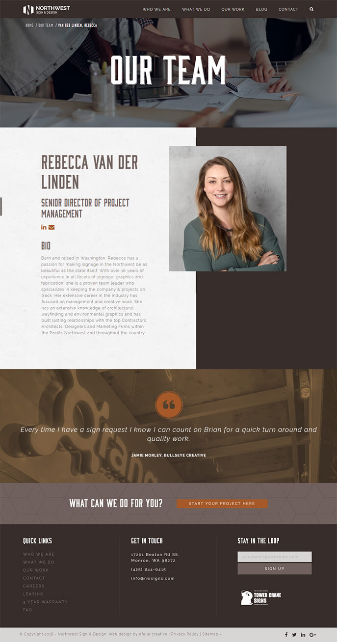 Northwest Sign & Design efelle creative, Seattle, WA