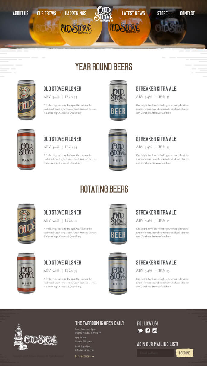 Old Stove Brewing efelle creative, Seattle, WA