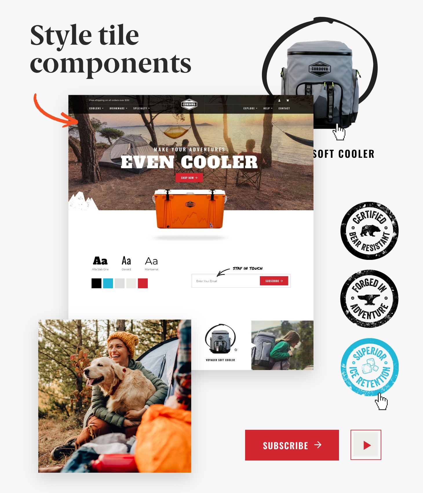Style tile components for website redesign Style tile components for website redesign