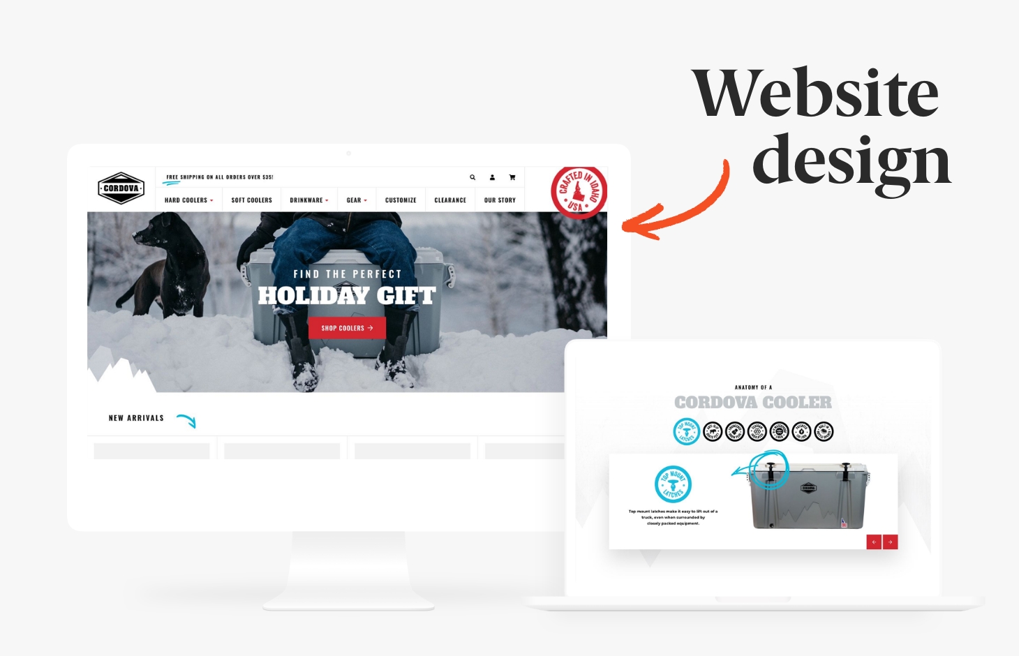 Website design on the style tile Website design on the style tile