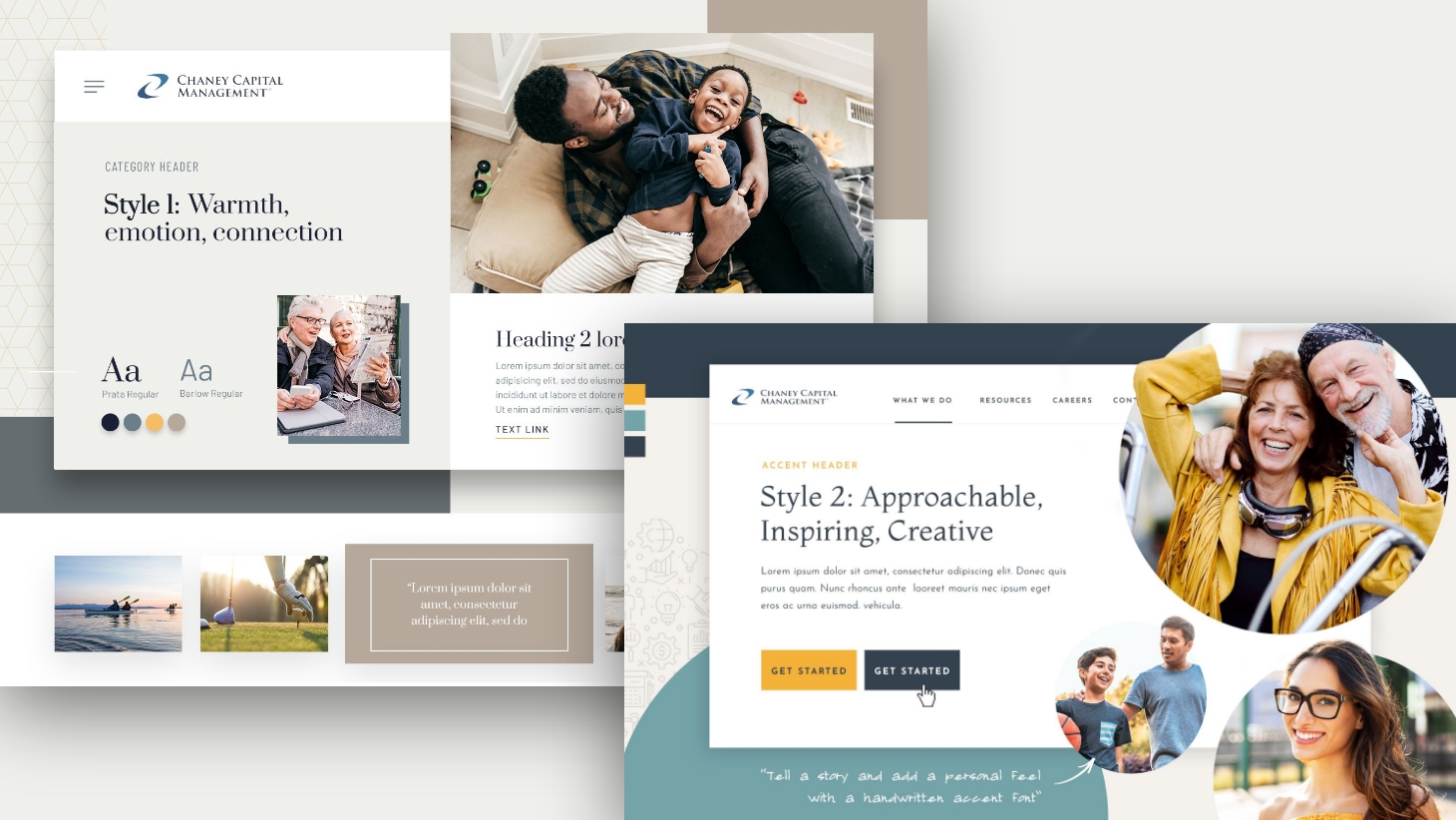 Website redesign style tile variations Website redesign style tile variations