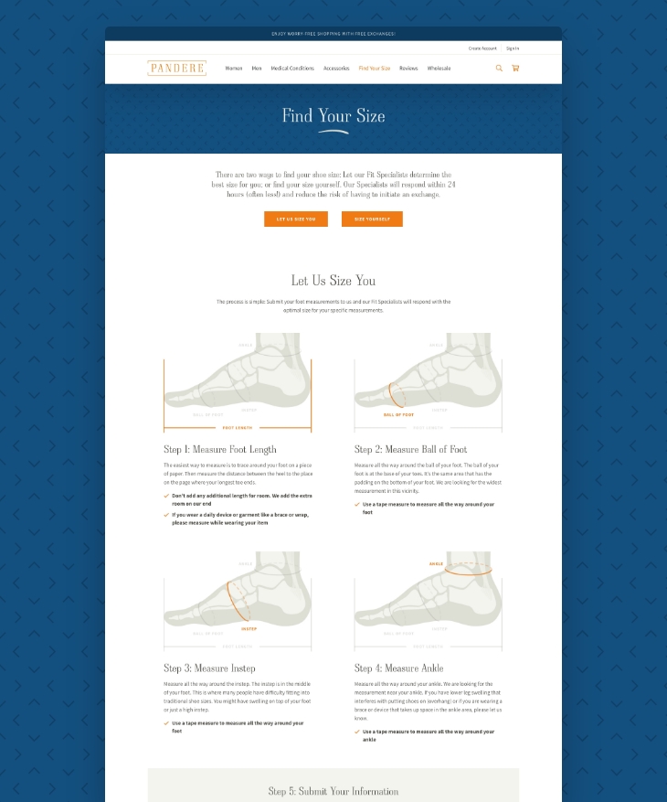 BigCommerce eCommerce website redesign for Pandere Shoes 4