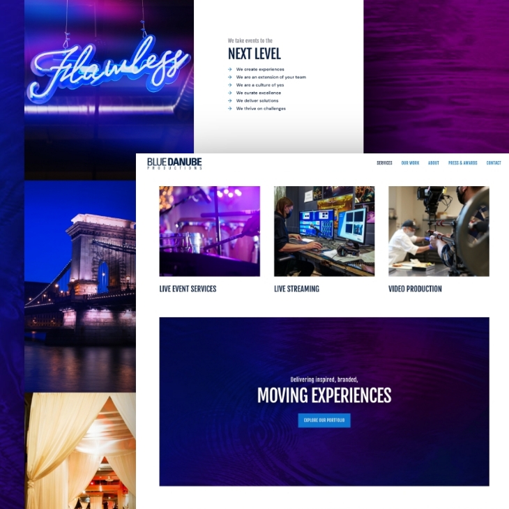Redesigned professional services website for B2B event company