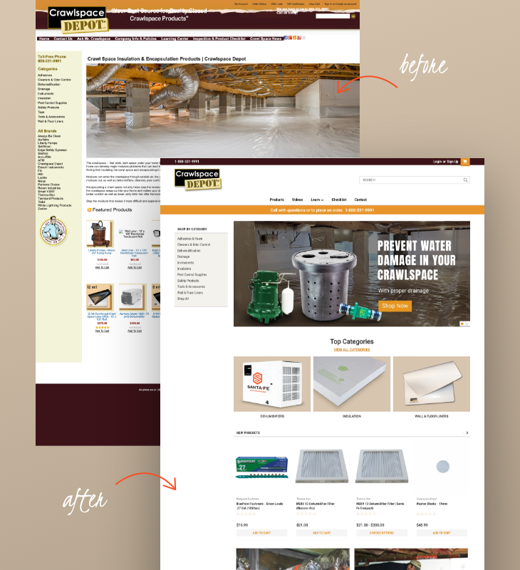 Crawlspace Depots product page feature