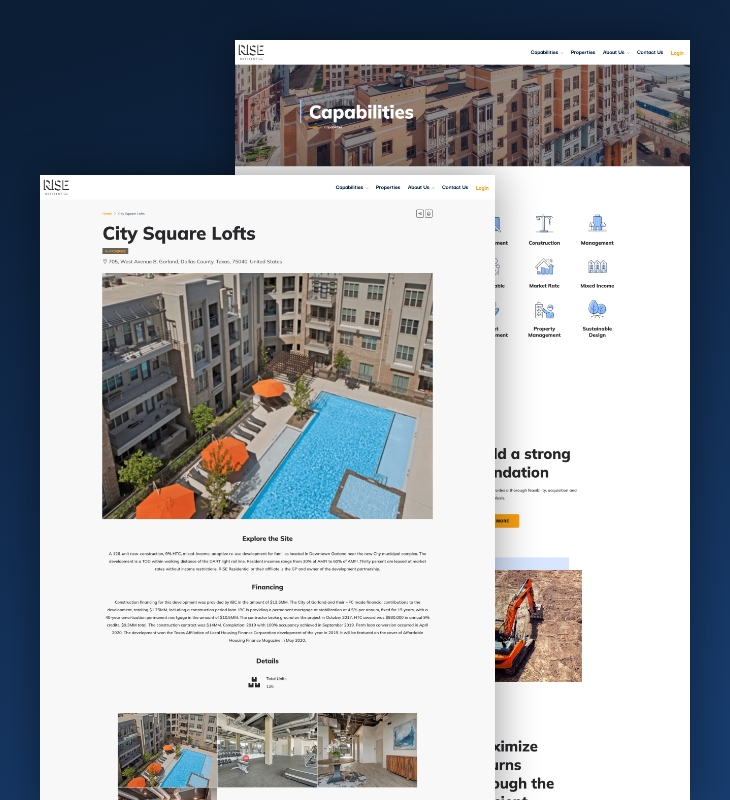 Rise Residential WordPress Website Redesign